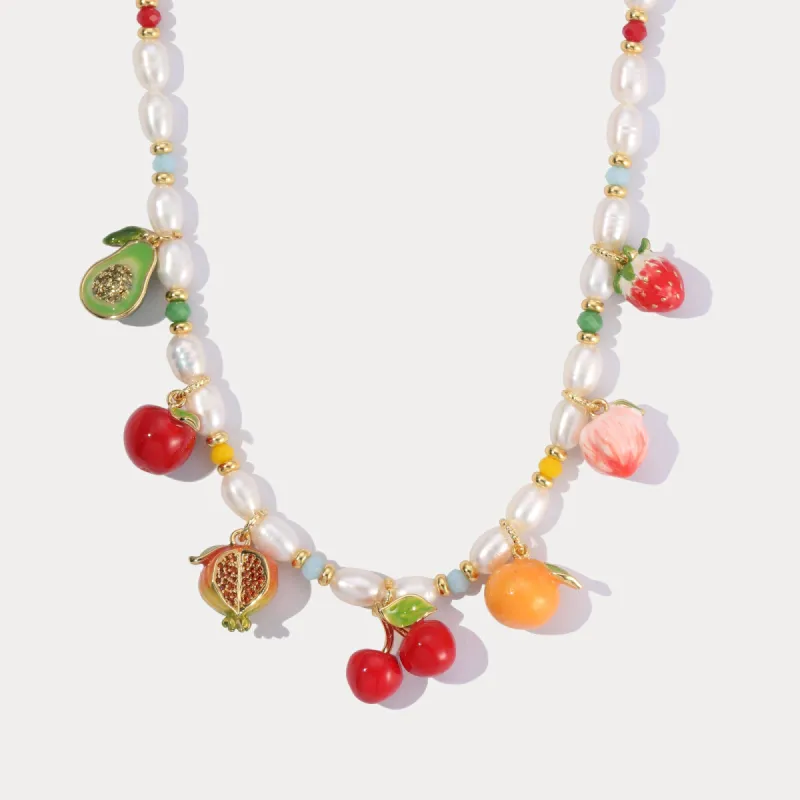 Pearl Fruit Necklace sold by Selenichast