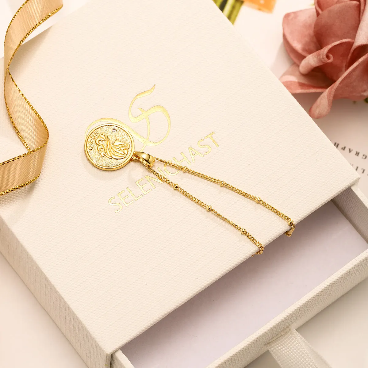 Virgo Constellation Coin Pendant Necklace sold by Selenichast product image thumbnail 5