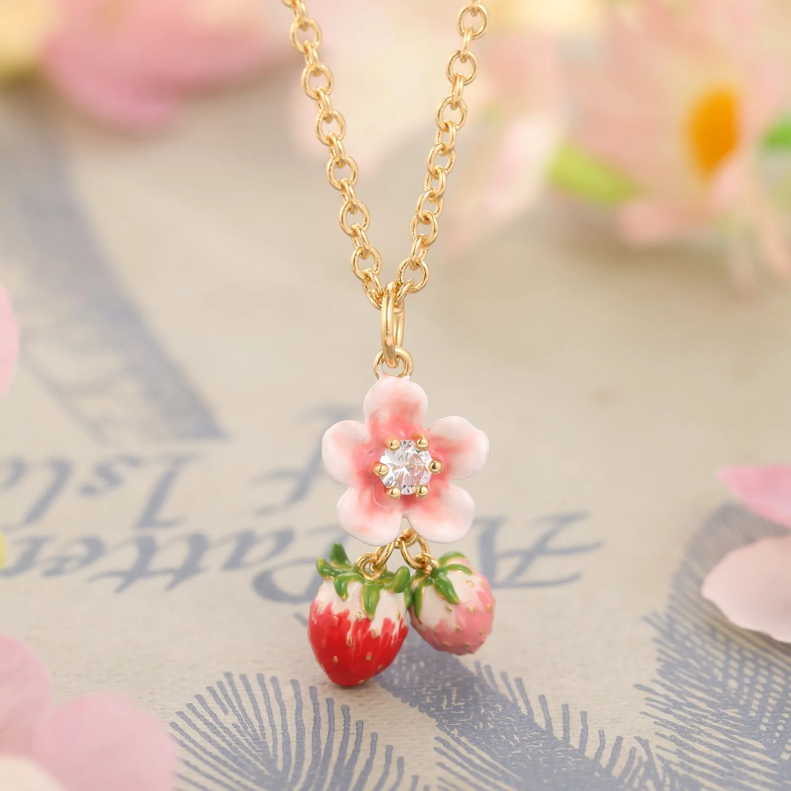 Strawberry Blossom Necklace sold by Selenichast