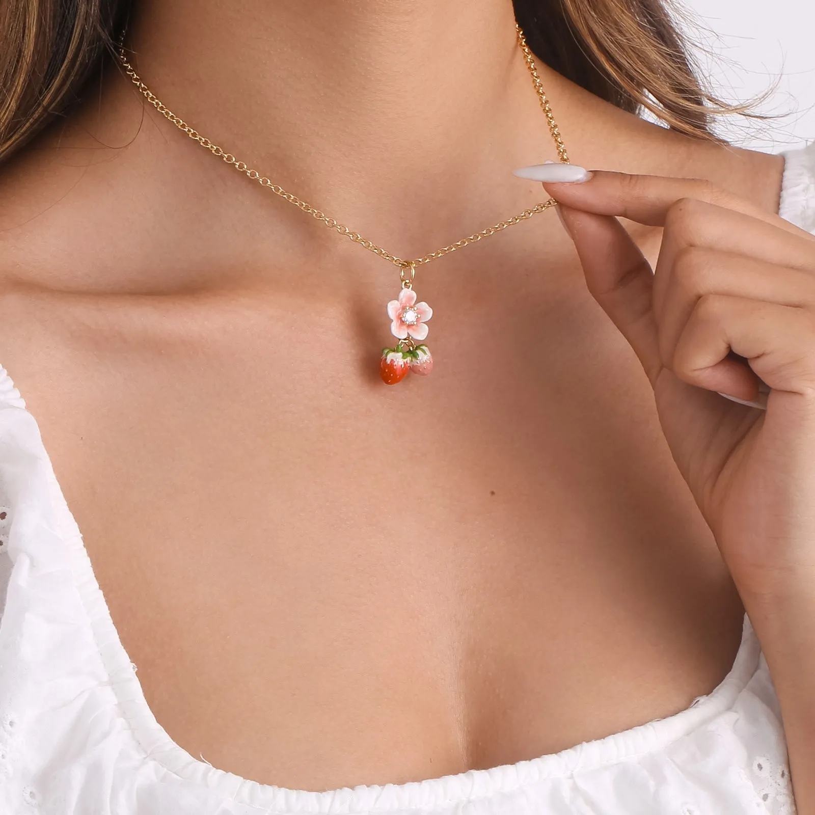 Strawberry Blossom Necklace sold by Selenichast product image thumbnail 4