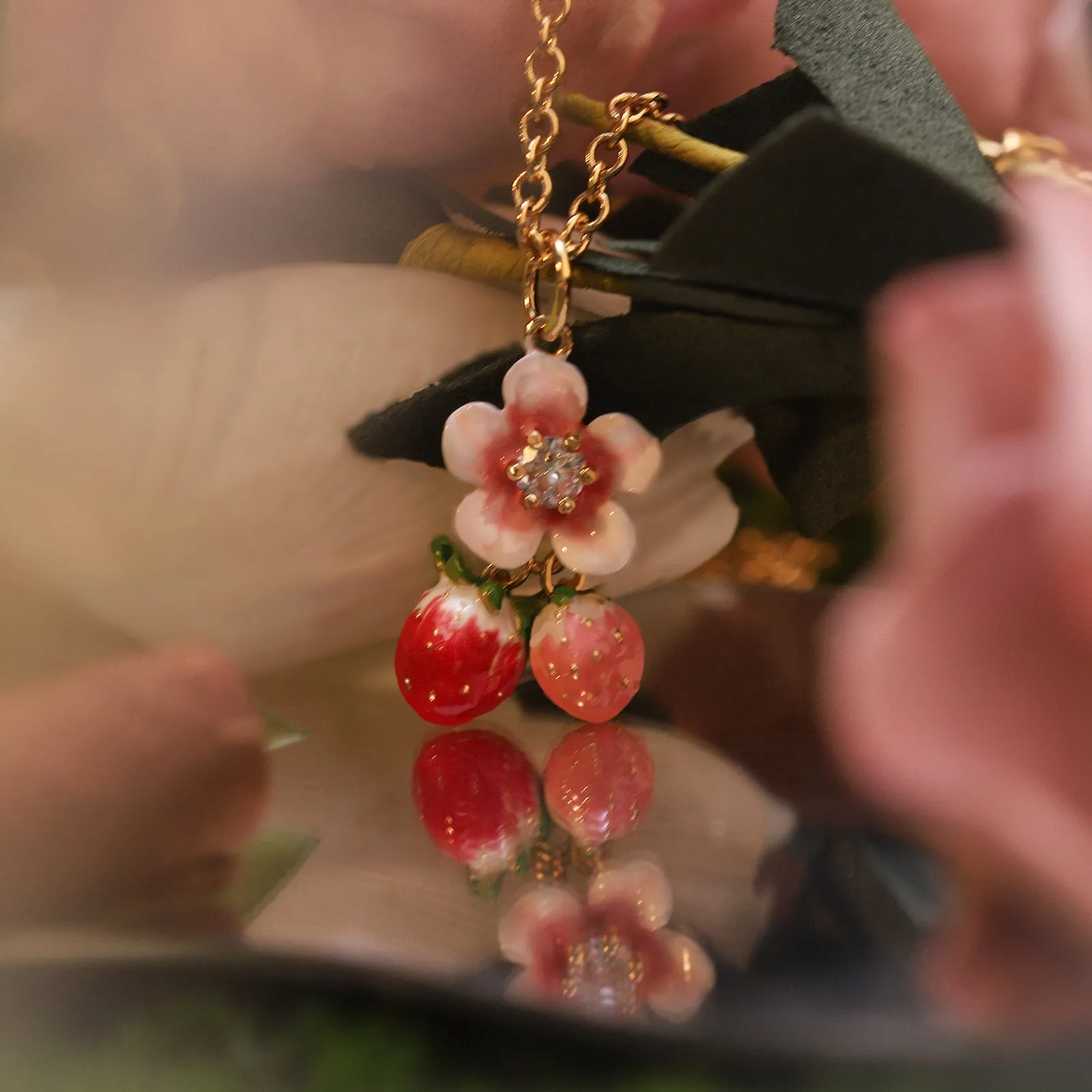 Strawberry Blossom Necklace sold by Selenichast product image thumbnail 5