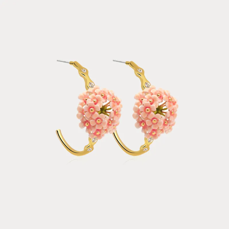 Pink Verbena Hoops Earrings sold by Selenichast
