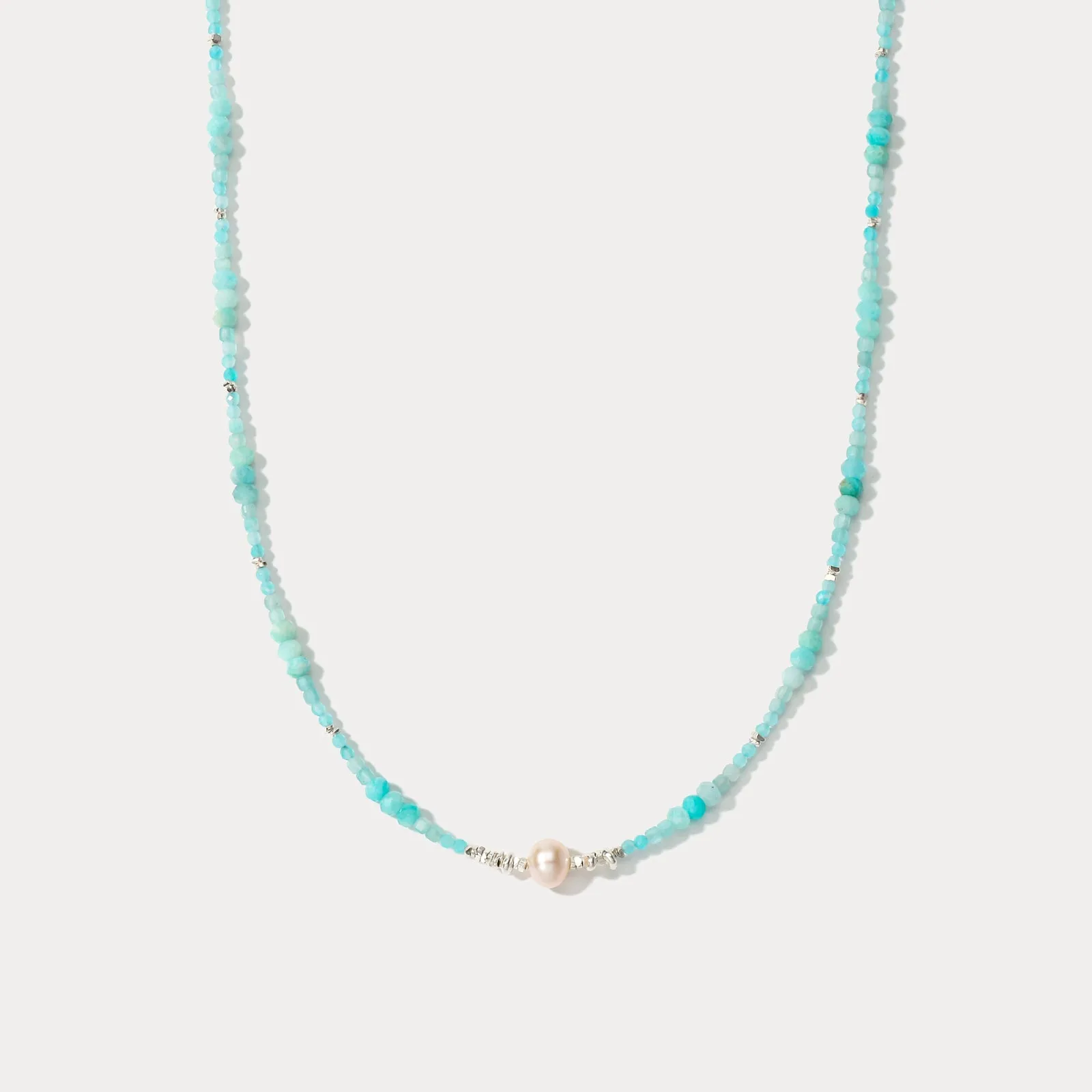 Blue Seed Bead Necklace sold by Selenichast