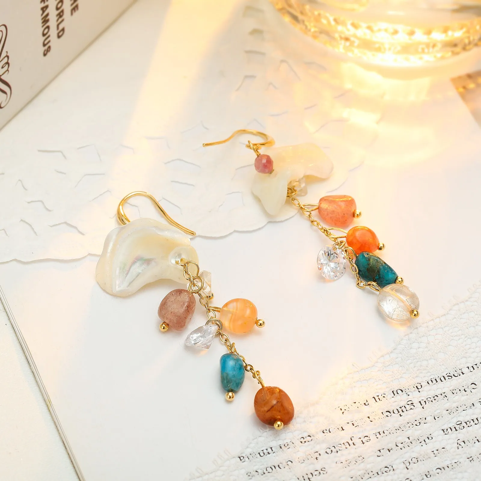 Shell Drop Beaded Earrings sold by Selenichast product image thumbnail 2