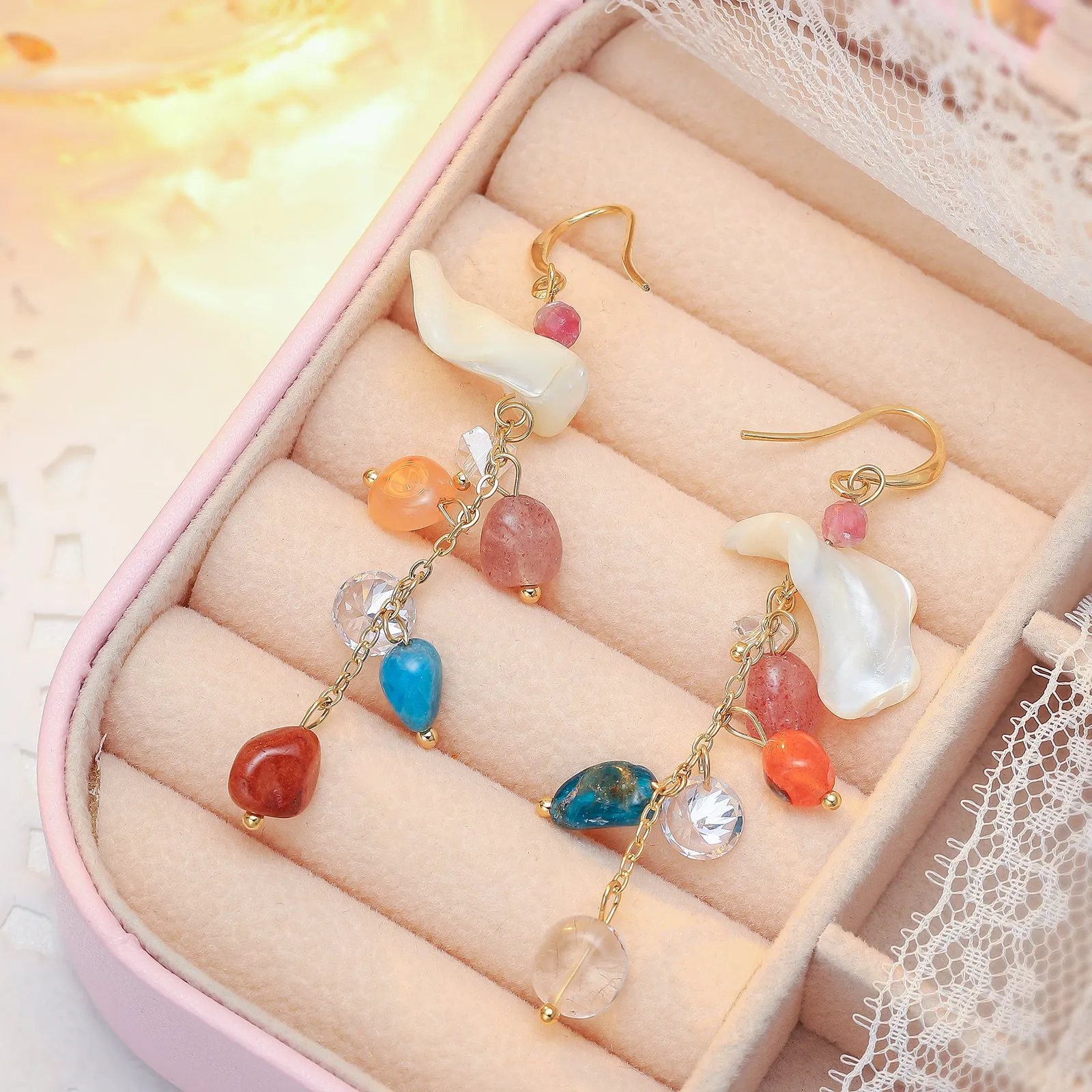 Shell Drop Beaded Earrings sold by Selenichast product image thumbnail 3