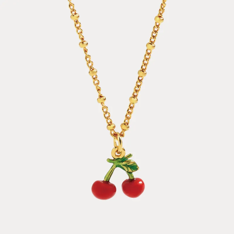 Cherry Enamel Necklace sold by Selenichast