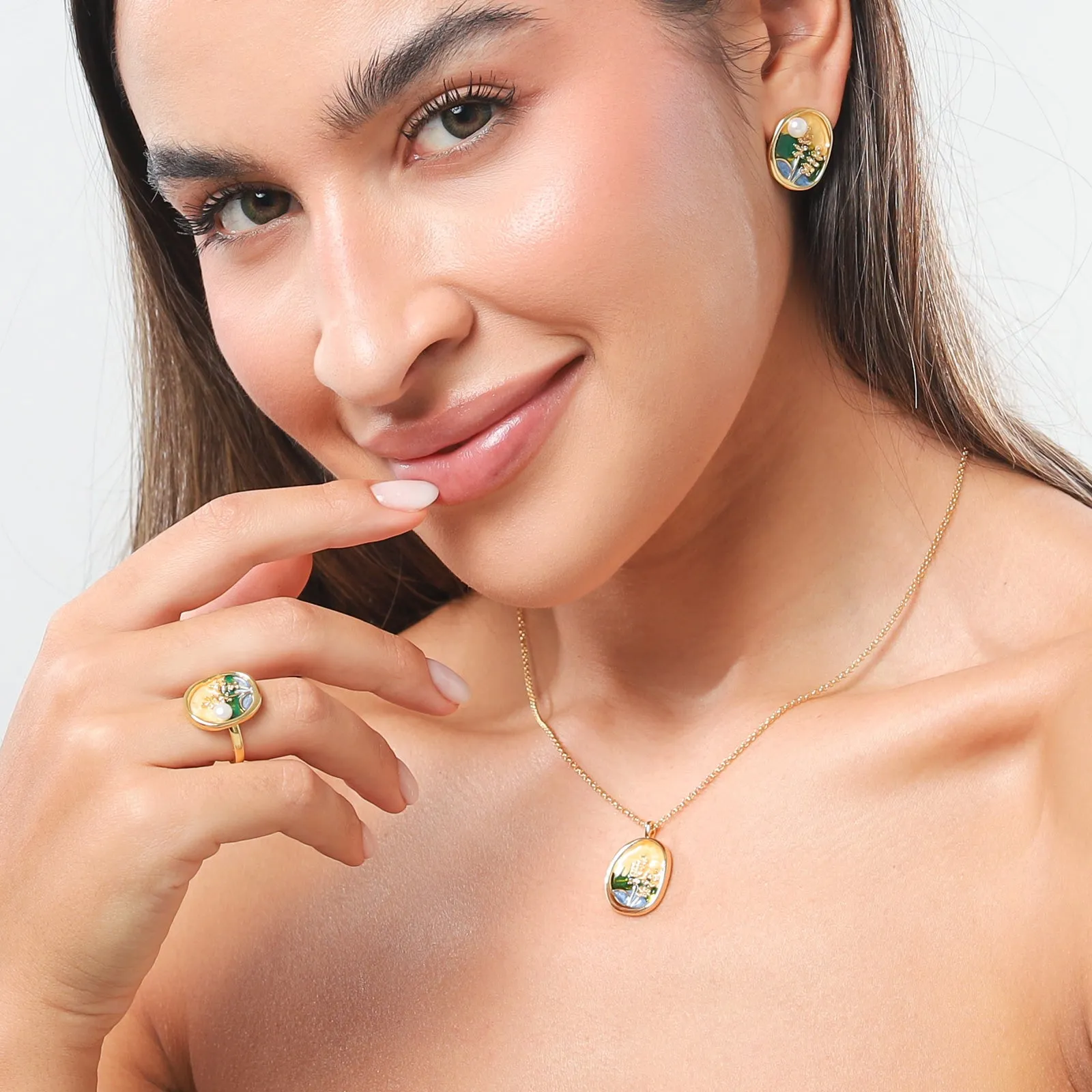 Country Cornfield Oil Painting Earrings sold by Selenichast product image thumbnail 4