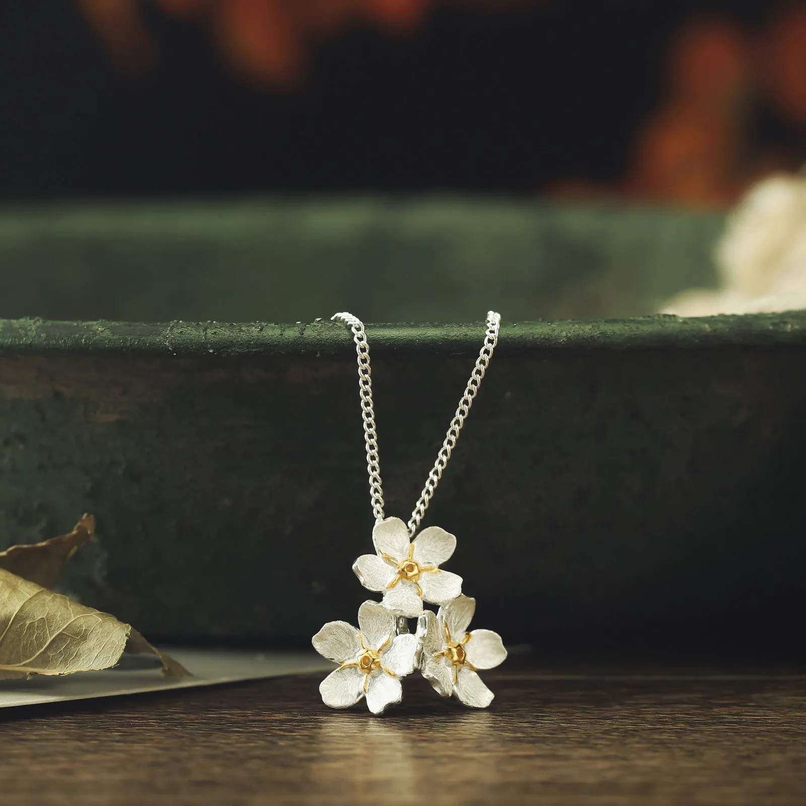 Forget-Me-Not Flowers Necklace sold by Selenichast