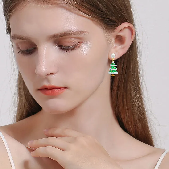 Christmas Tree & Snowman Earrings sold by Selenichast product image thumbnail 2