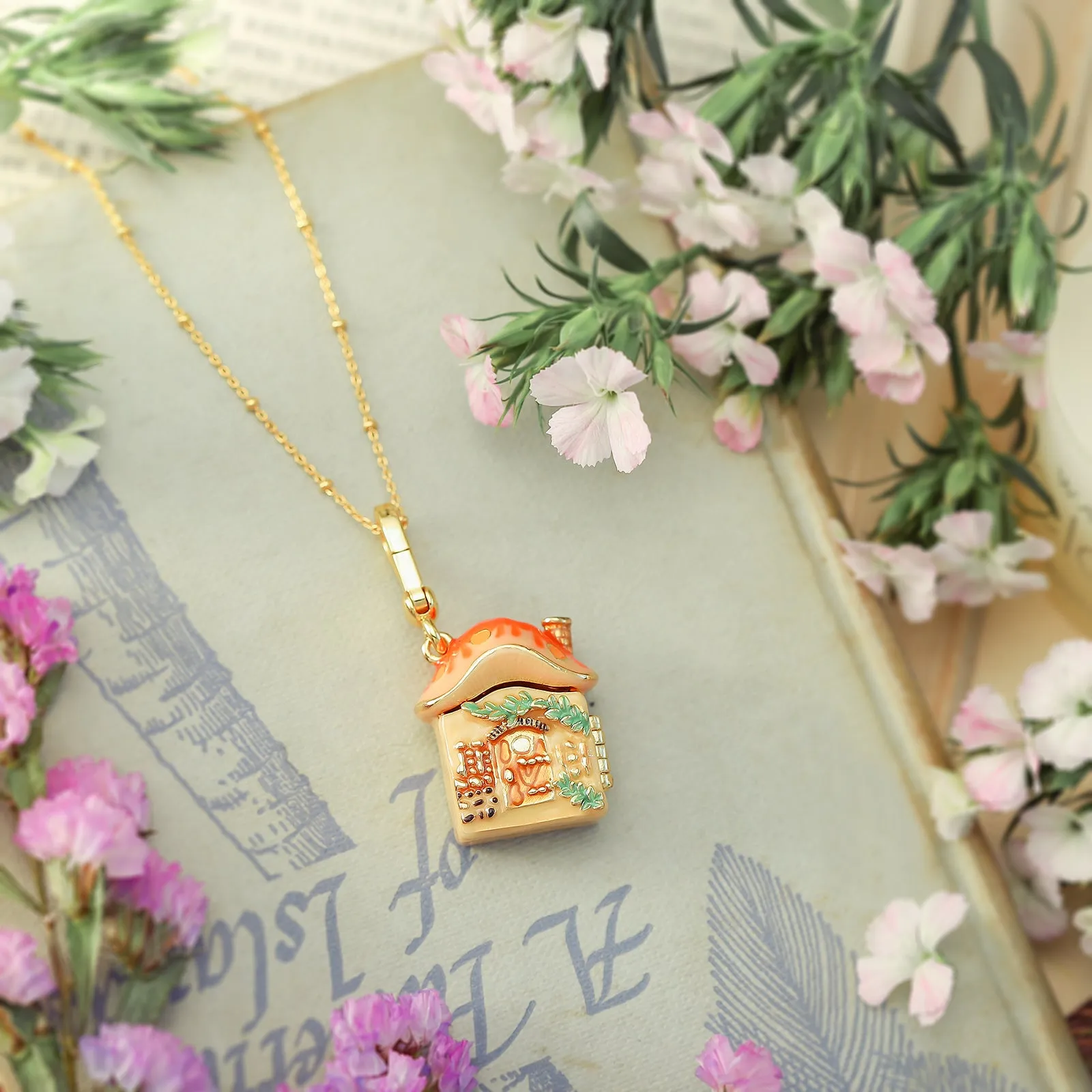 Mushroom House Locket Necklace sold by Selenichast product image thumbnail 3