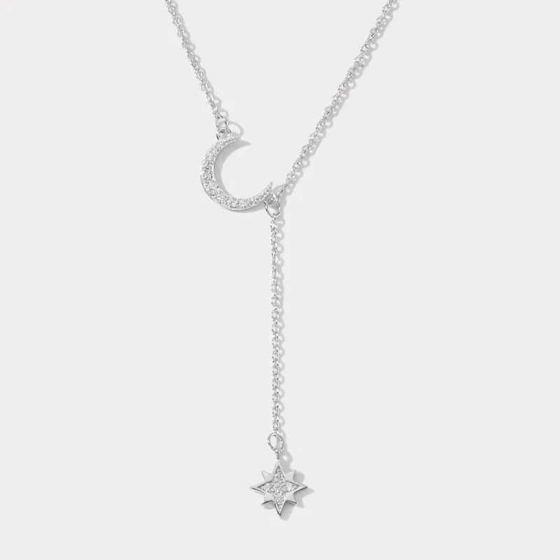 Moon Star Silver Necklace sold by Selenichast