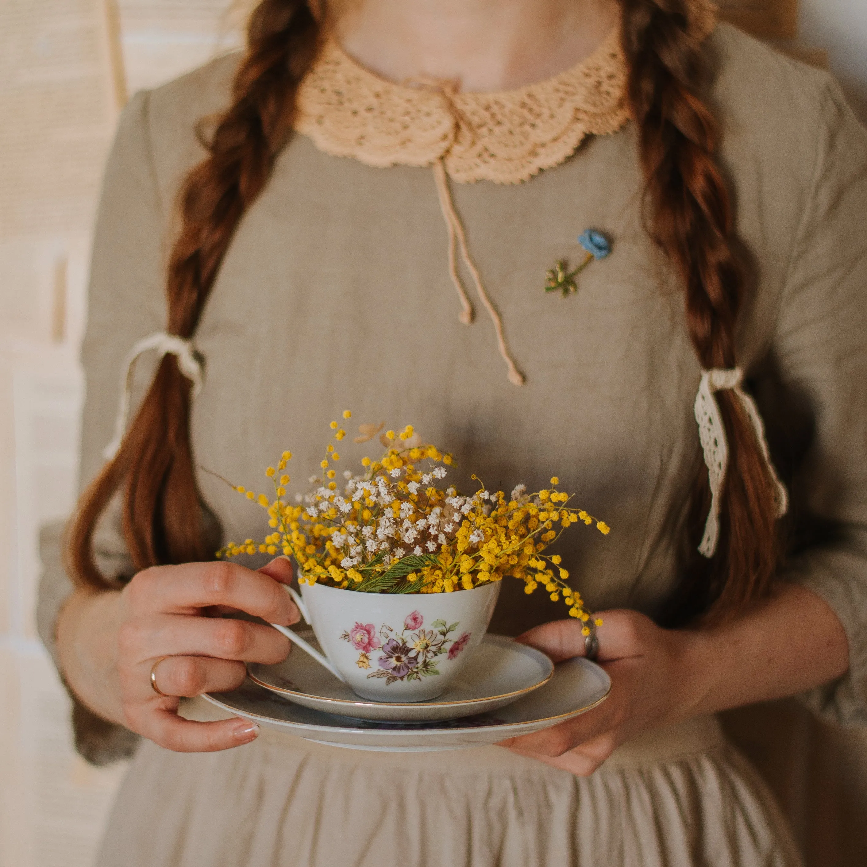 Blue Floral Brooch sold by Selenichast product image thumbnail 4