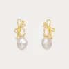 Pearl Bow Earrings sold by Selenichast