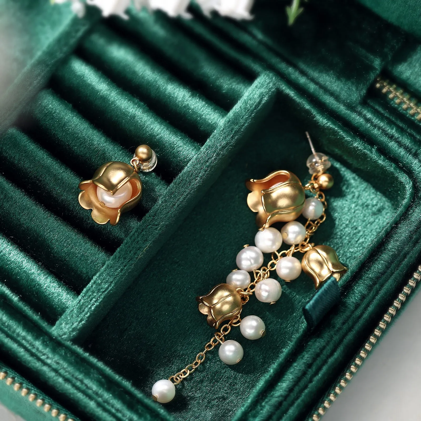 Lily Of The Valley Pearl Earrings sold by Selenichast product image thumbnail 2