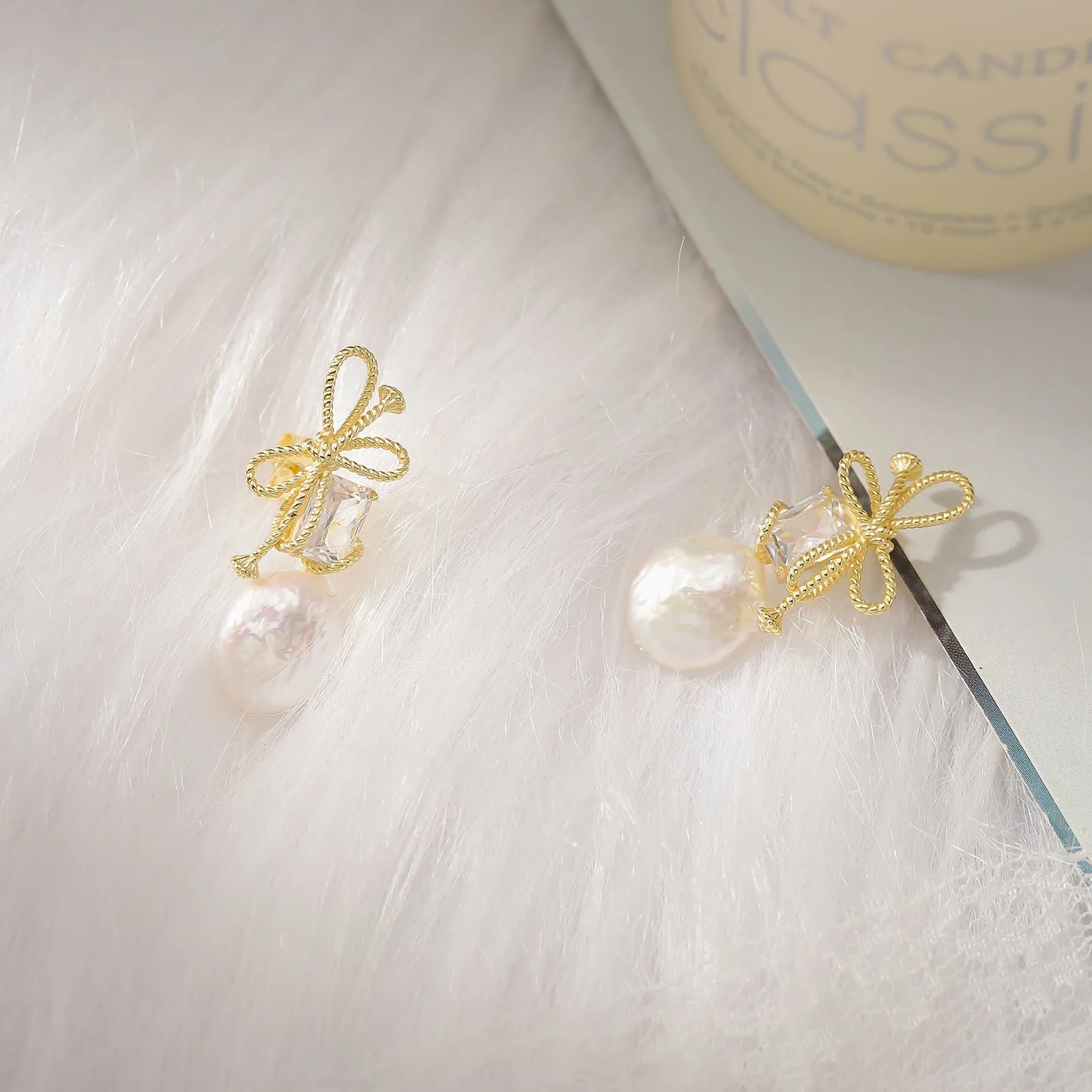 Pearl Bow Earrings sold by Selenichast product image thumbnail 2