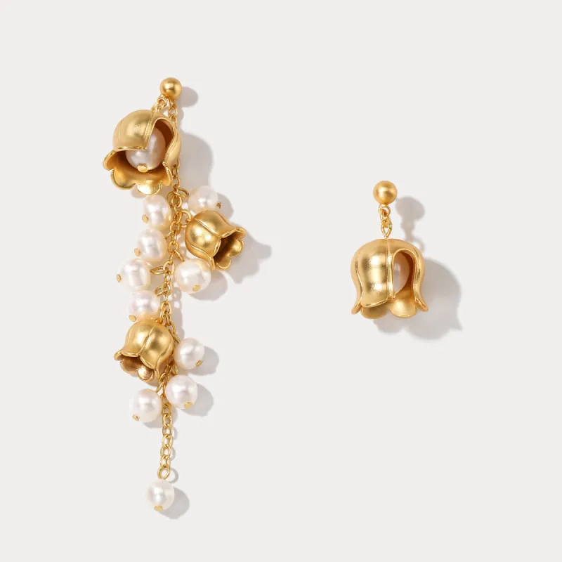 Lily Of The Valley Pearl Earrings sold by Selenichast