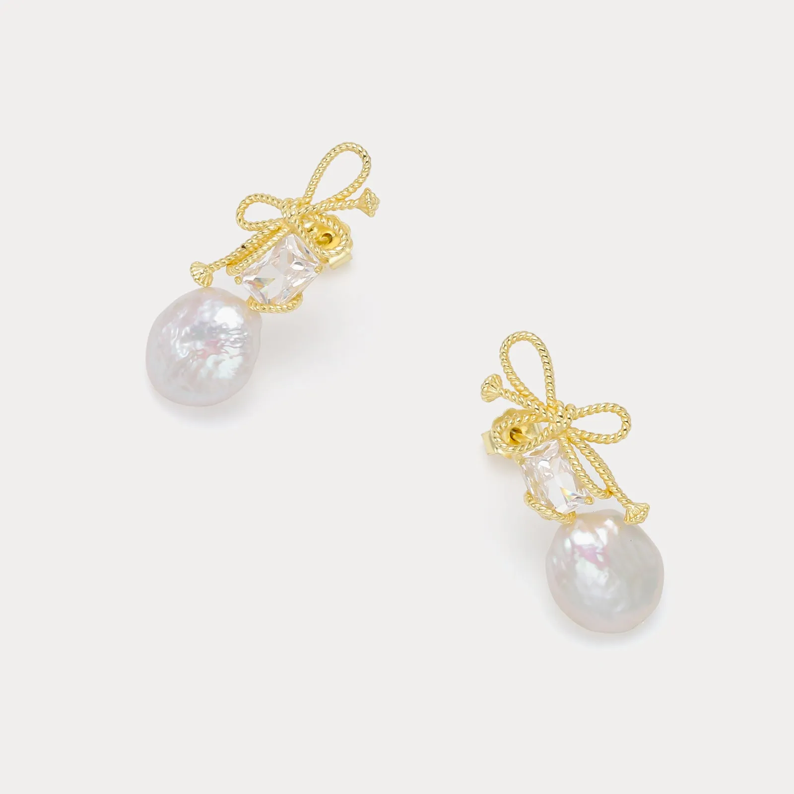 Pearl Bow Earrings sold by Selenichast product image thumbnail 5