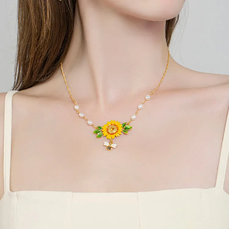 Sunflower & Bee Necklace sold by Selenichast product image thumbnail 2