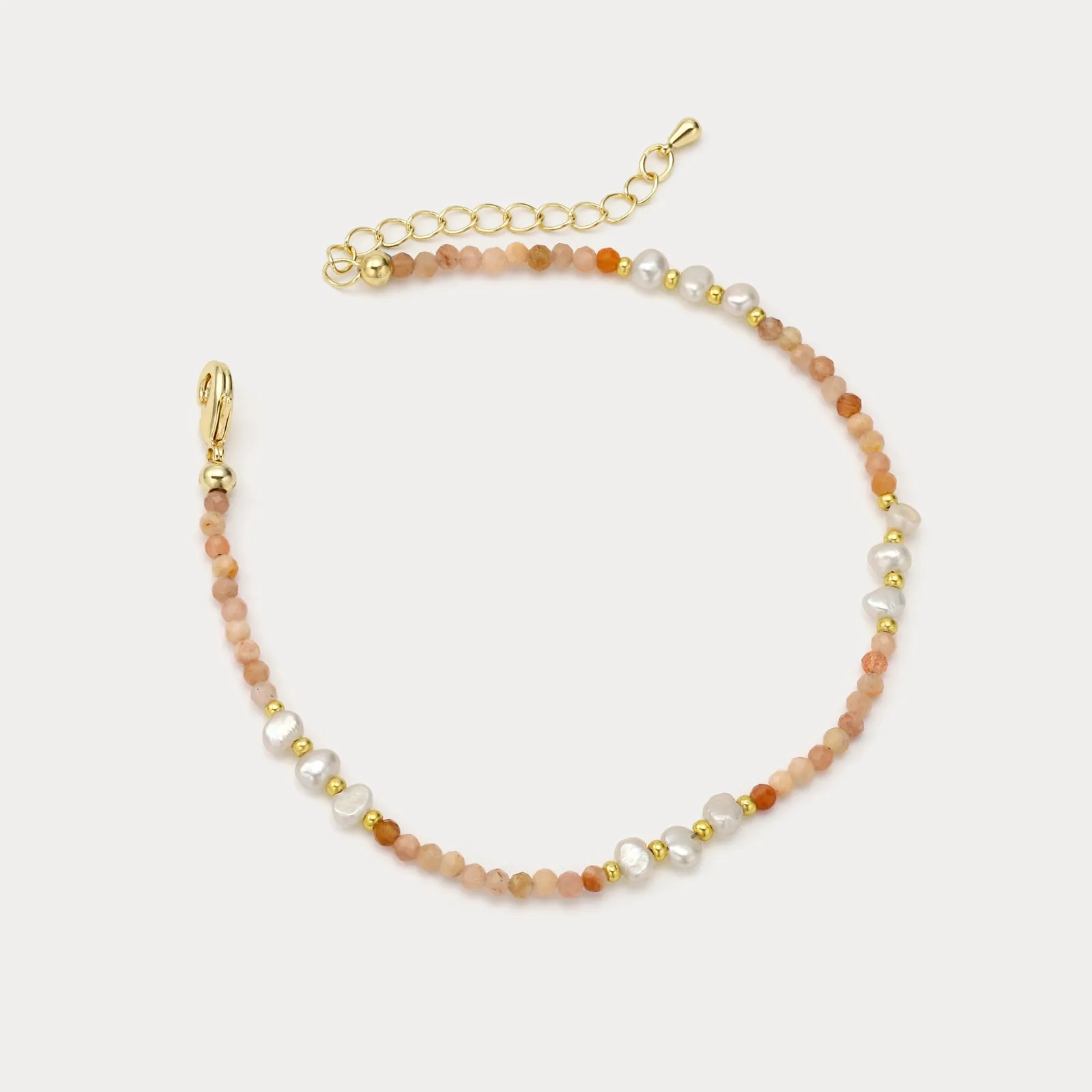 Peach Fuzz Beaded Anklet sold by Selenichast product image thumbnail 4