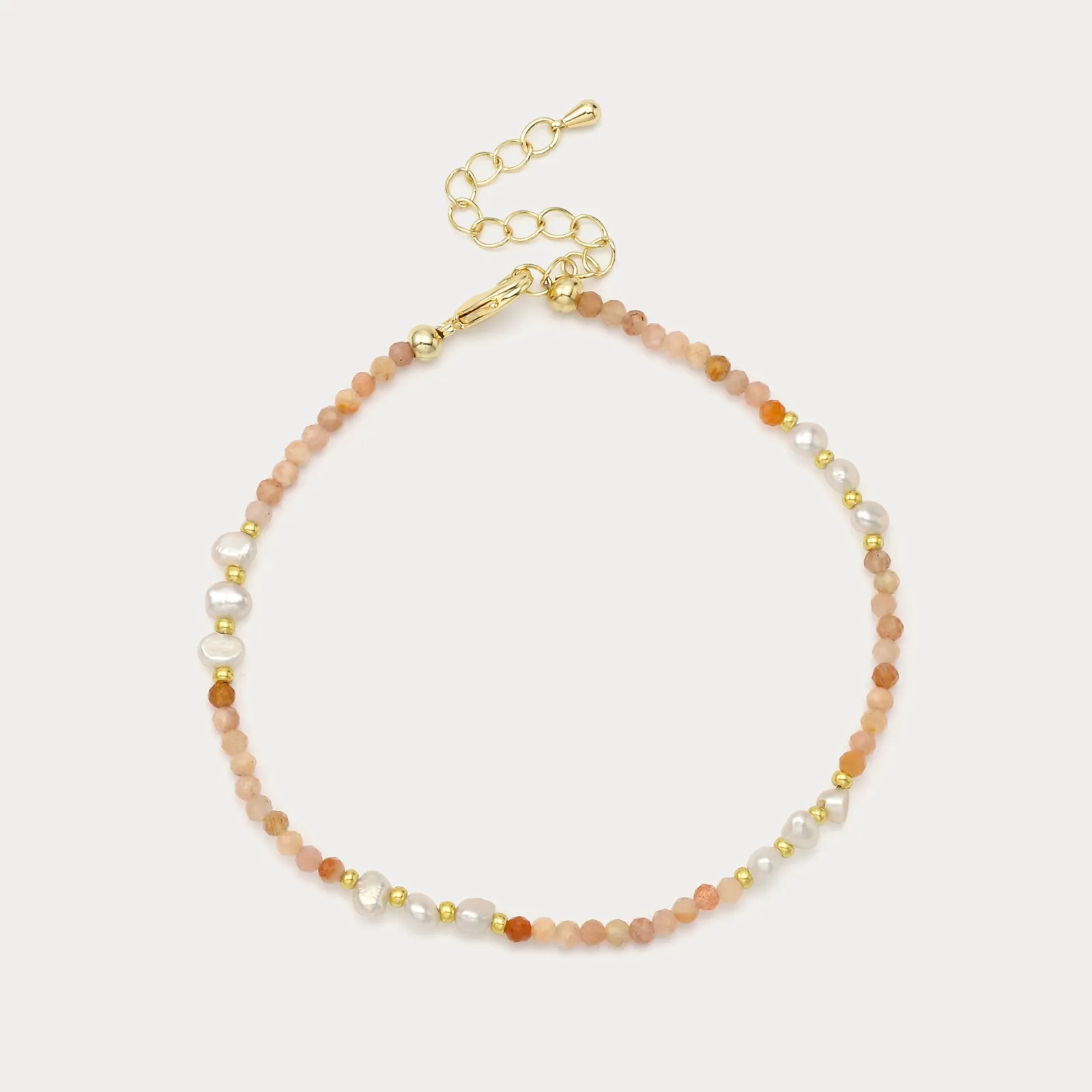 Peach Fuzz Beaded Anklet sold by Selenichast