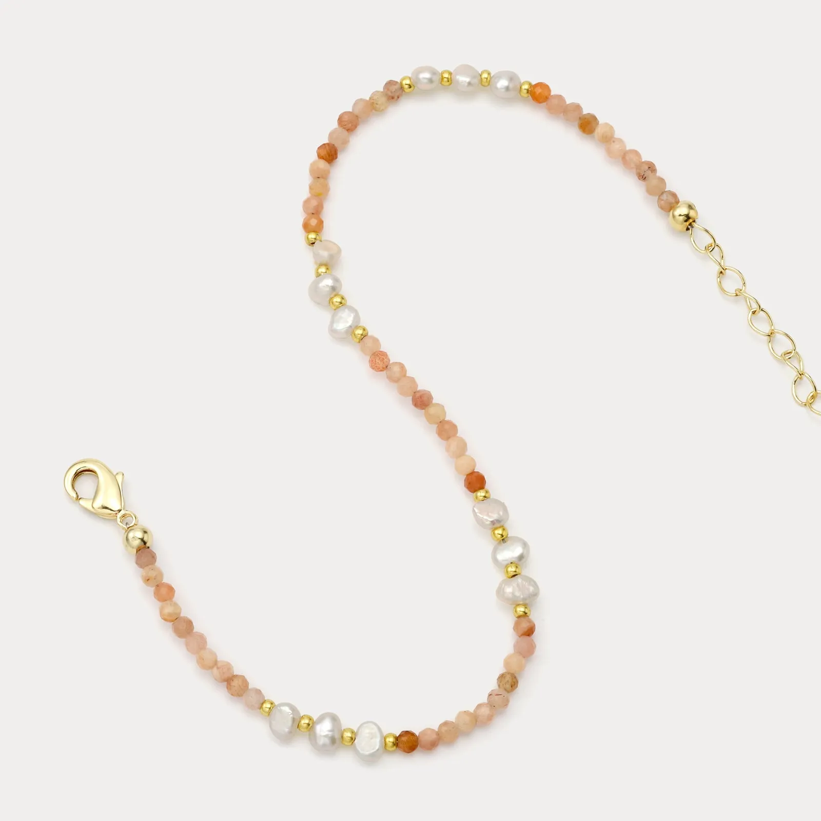 Peach Fuzz Beaded Anklet sold by Selenichast product image thumbnail 5