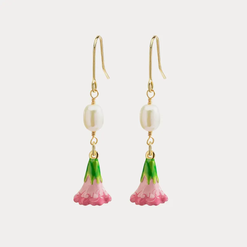 Lily Of The Valley Pearl Earrings sold by Selenichast