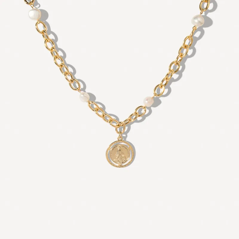 Pearl Coin Chain Necklace sold by Selenichast