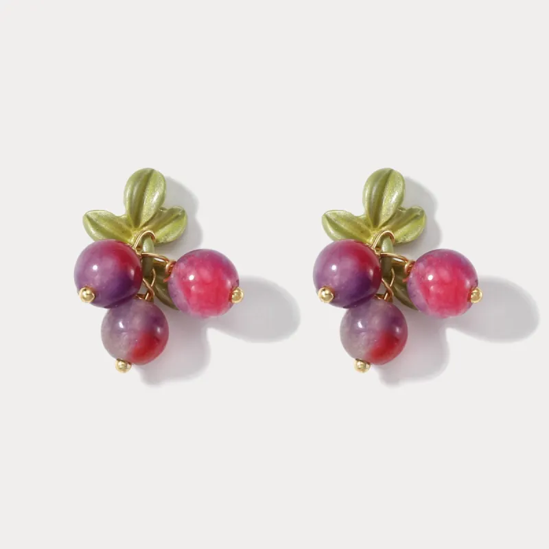 Purple Berry Stud Earrings sold by Selenichast
