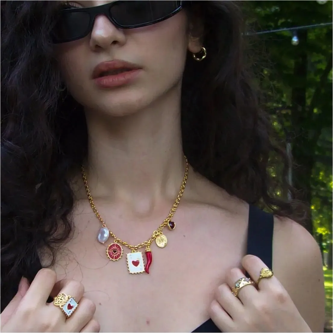 Queen's Card Charm Necklace sold by Selenichast product image thumbnail 2