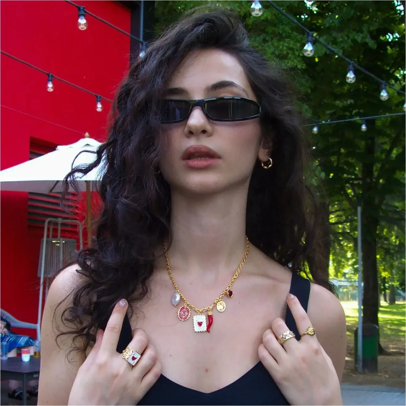 Queen's Card Charm Necklace sold by Selenichast product image thumbnail 4