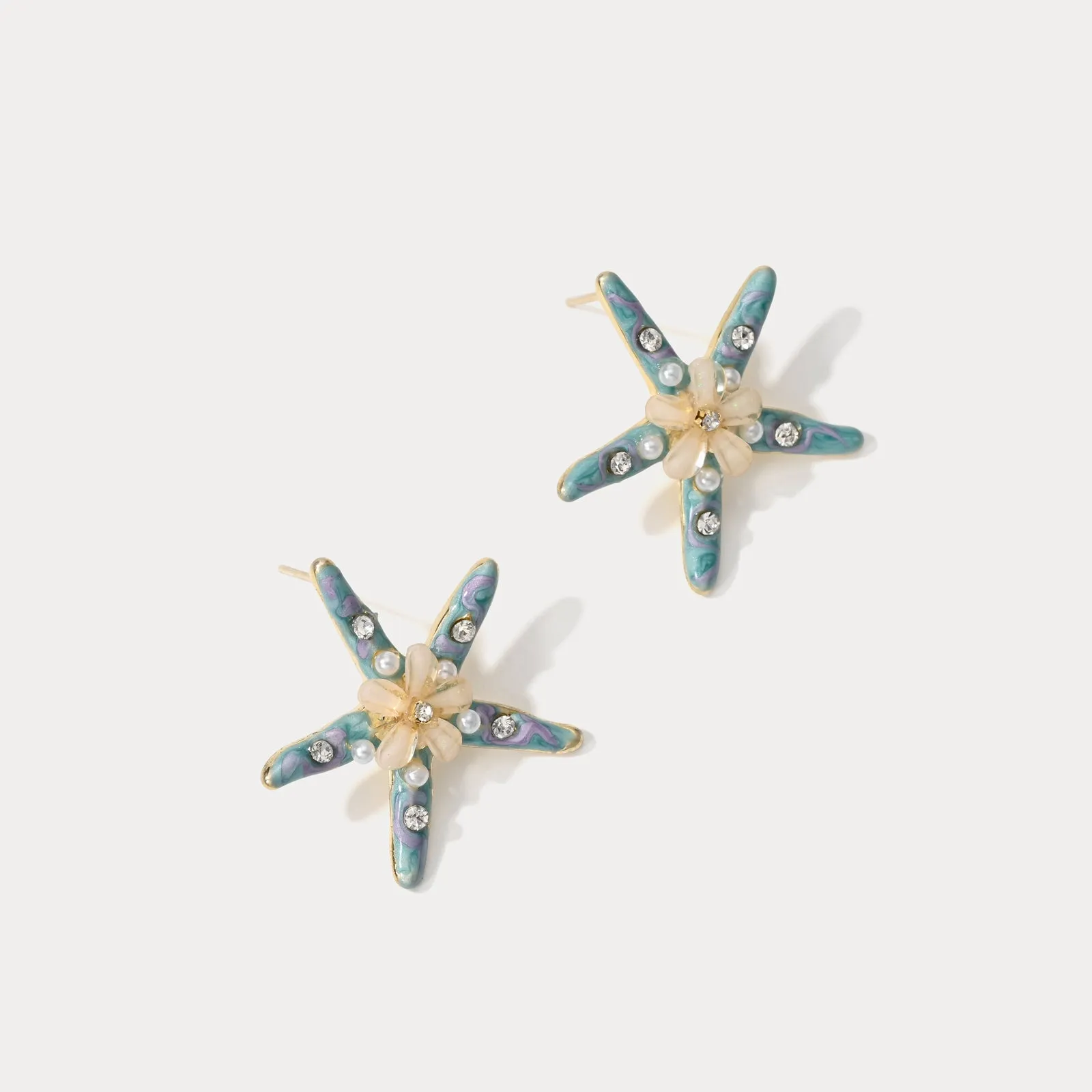 Ocean Starfish Flower Earrings sold by Selenichast product image thumbnail 4