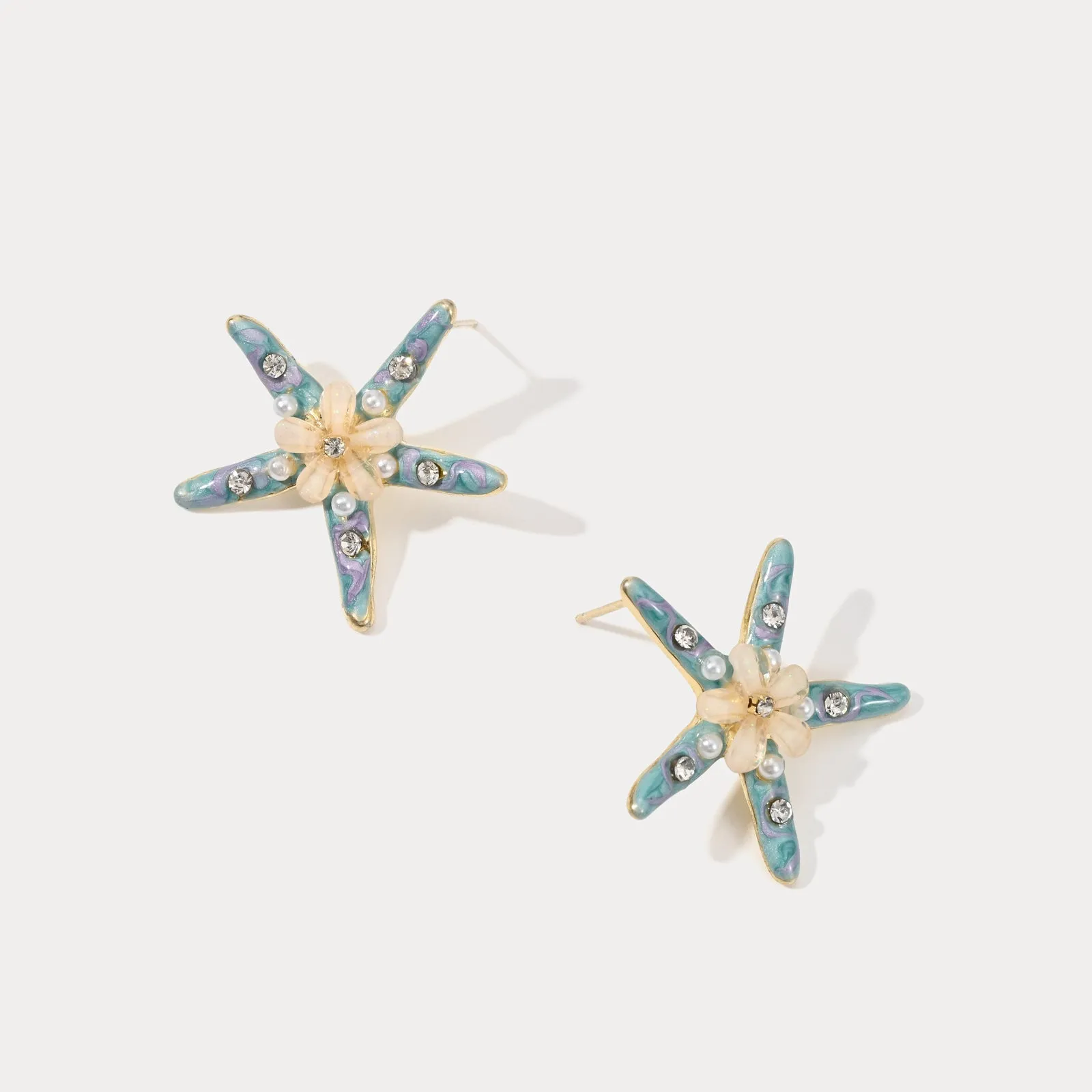 Ocean Starfish Flower Earrings sold by Selenichast product image thumbnail 5