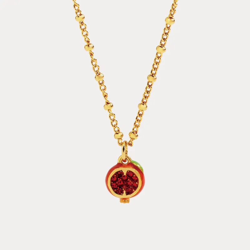 Pomegranate Enamel Necklace sold by Selenichast