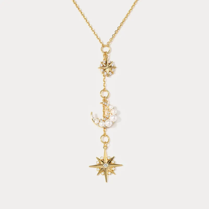 Pearl Moon Star Necklace sold by Selenichast