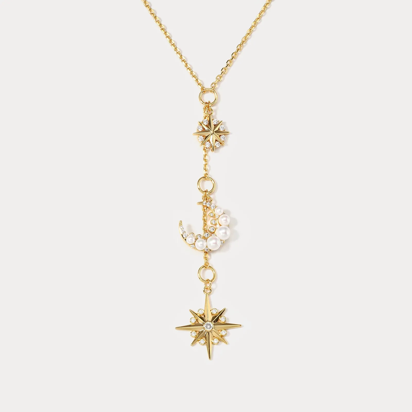 Pearl Moon Star Necklace sold by Selenichast