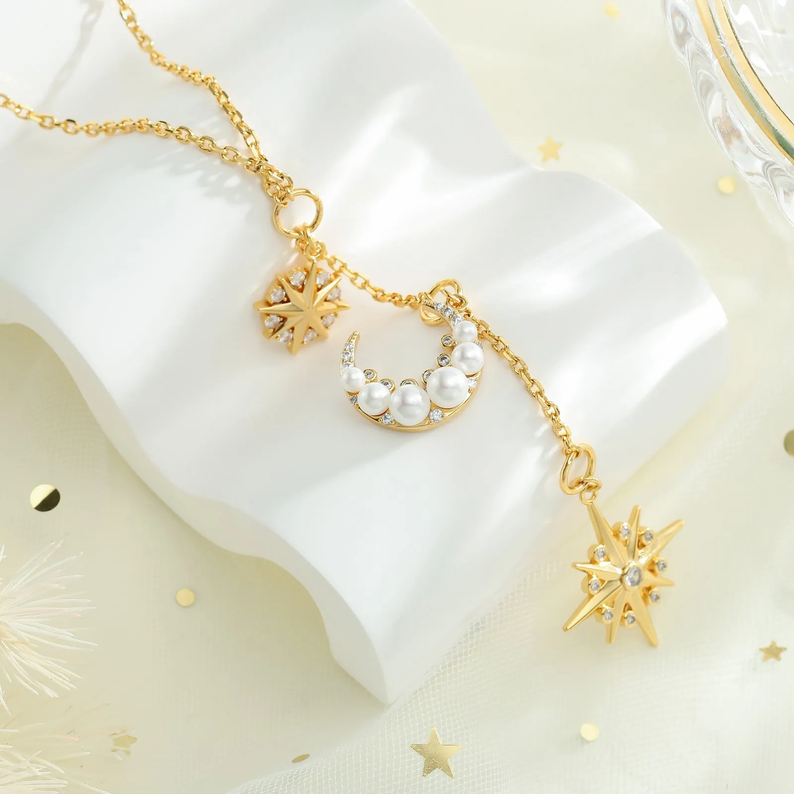 Pearl Moon Star Necklace sold by Selenichast product image thumbnail 4