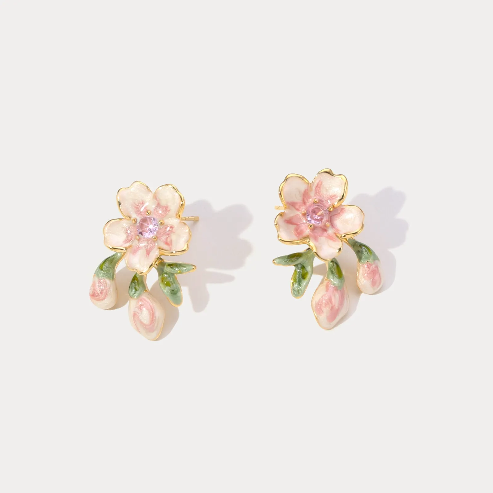 Enamel Sakura Earrings sold by Selenichast product image thumbnail 5
