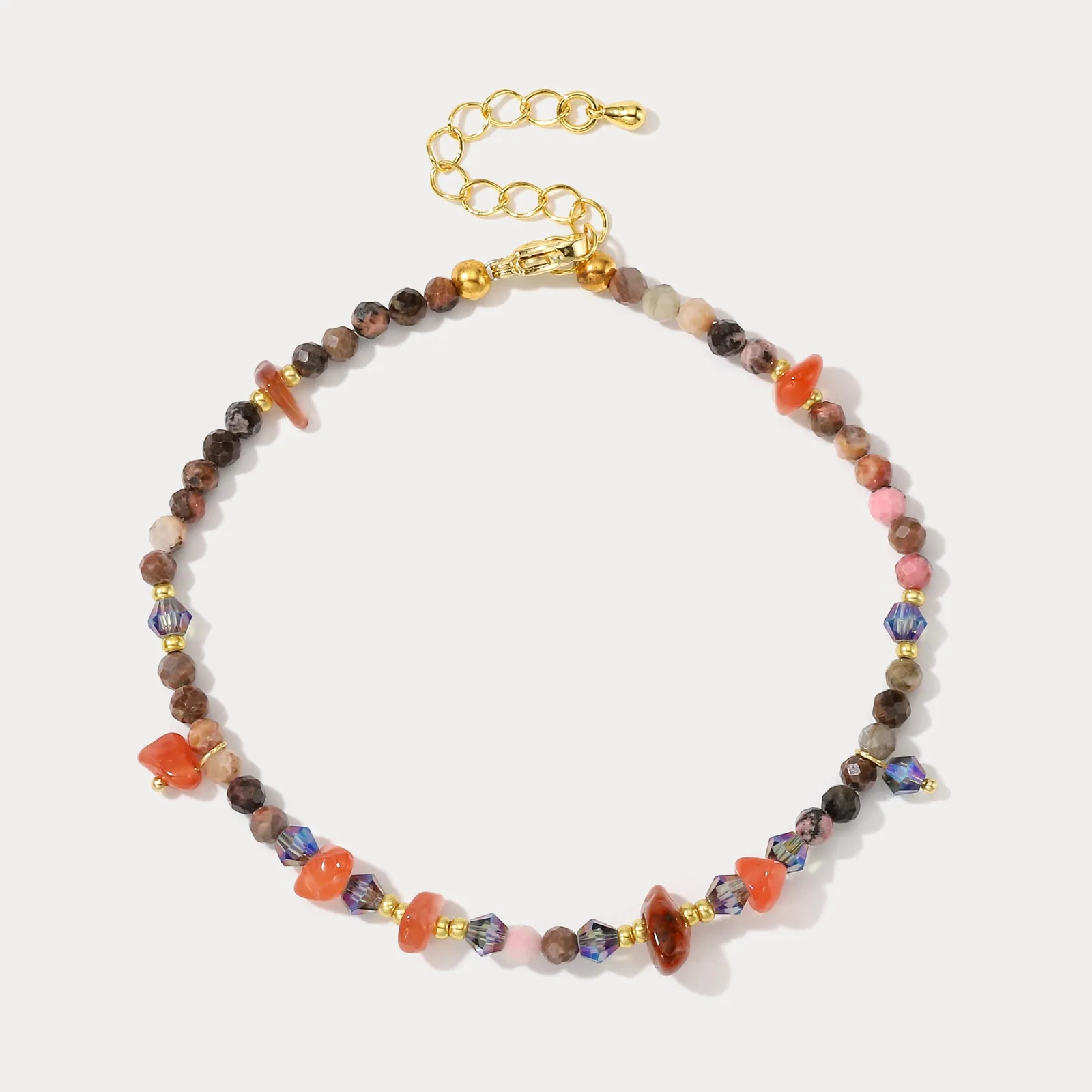 Peach Fuzz Boho Beaded Anklet sold by Selenichast