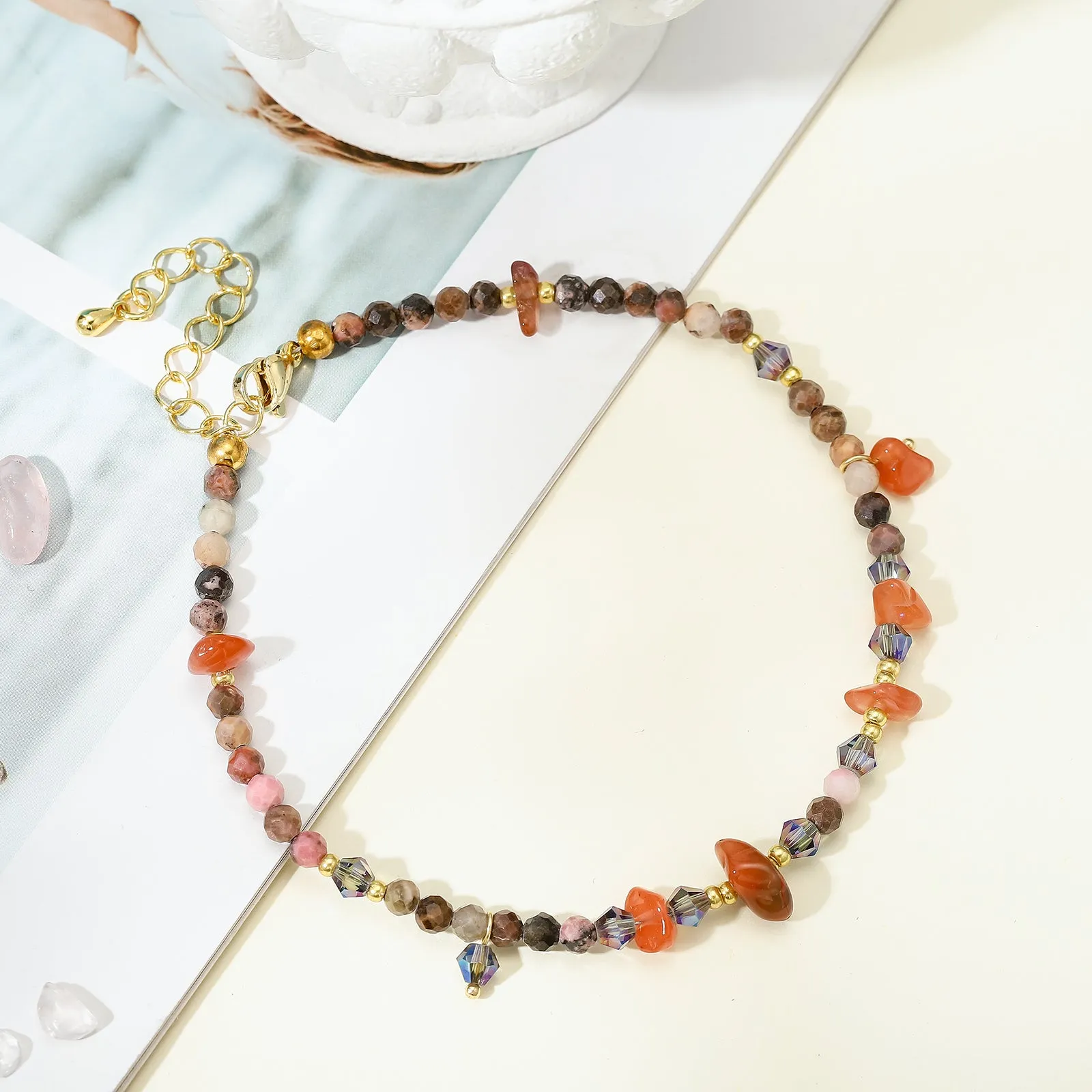 Peach Fuzz Boho Beaded Anklet sold by Selenichast product image thumbnail 2