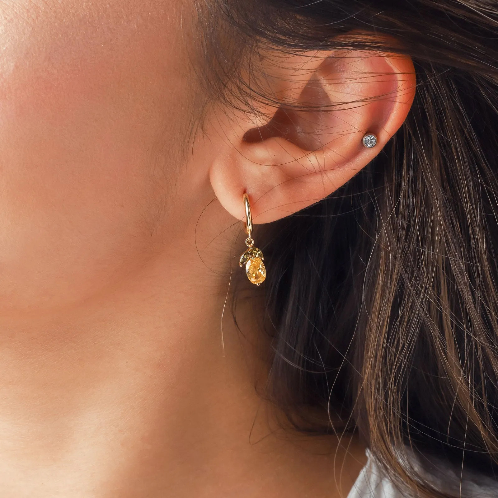 Pineapple Hoop Earrings sold by Selenichast product image thumbnail 4