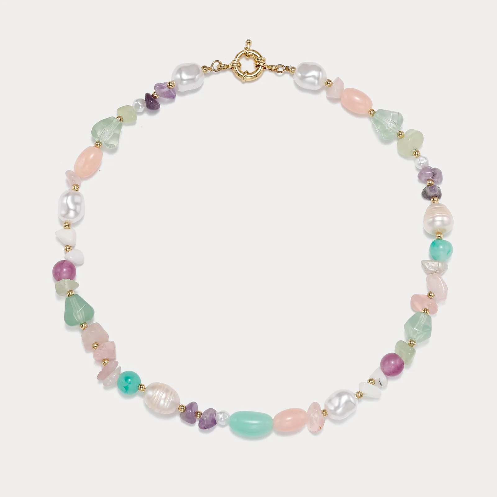 Boho Pearl Natural Stone Beaded Necklace sold by Selenichast