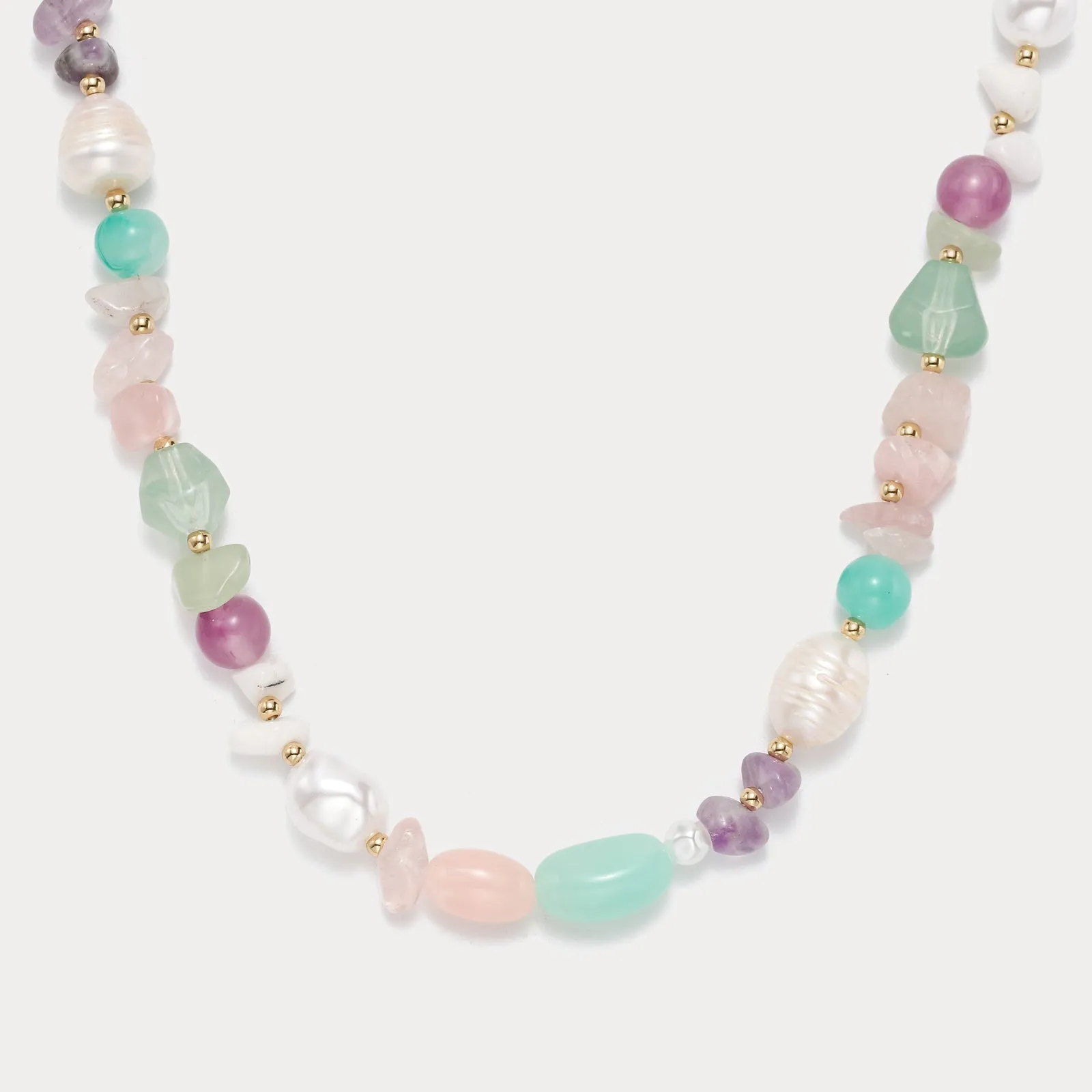 Boho Pearl Natural Stone Beaded Necklace sold by Selenichast product image thumbnail 3