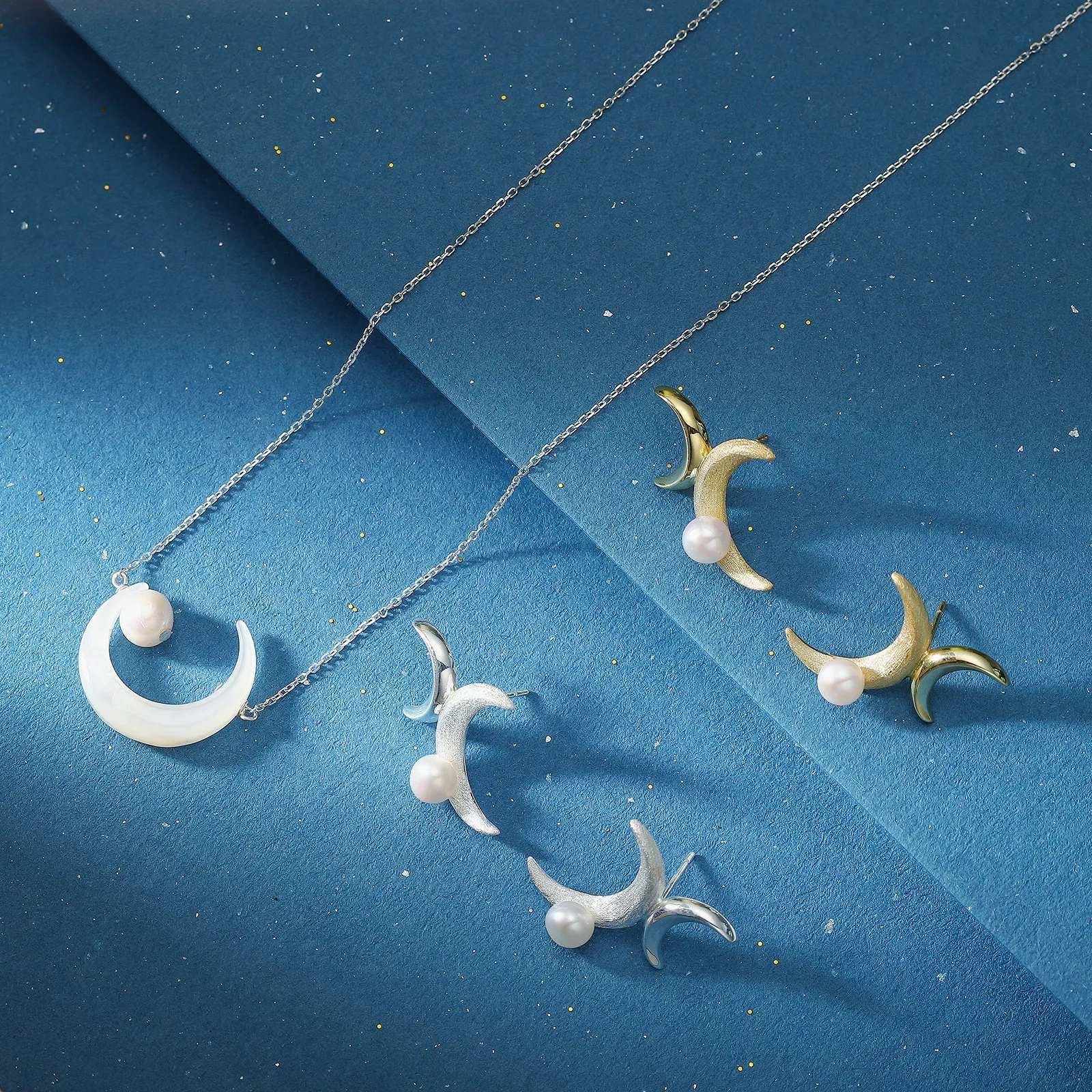 Gold Double Moon Earrings sold by Selenichast product image thumbnail 4