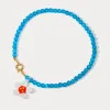 Daisy Flower Cat Eye Stone Beaded Necklace sold by Selenichast