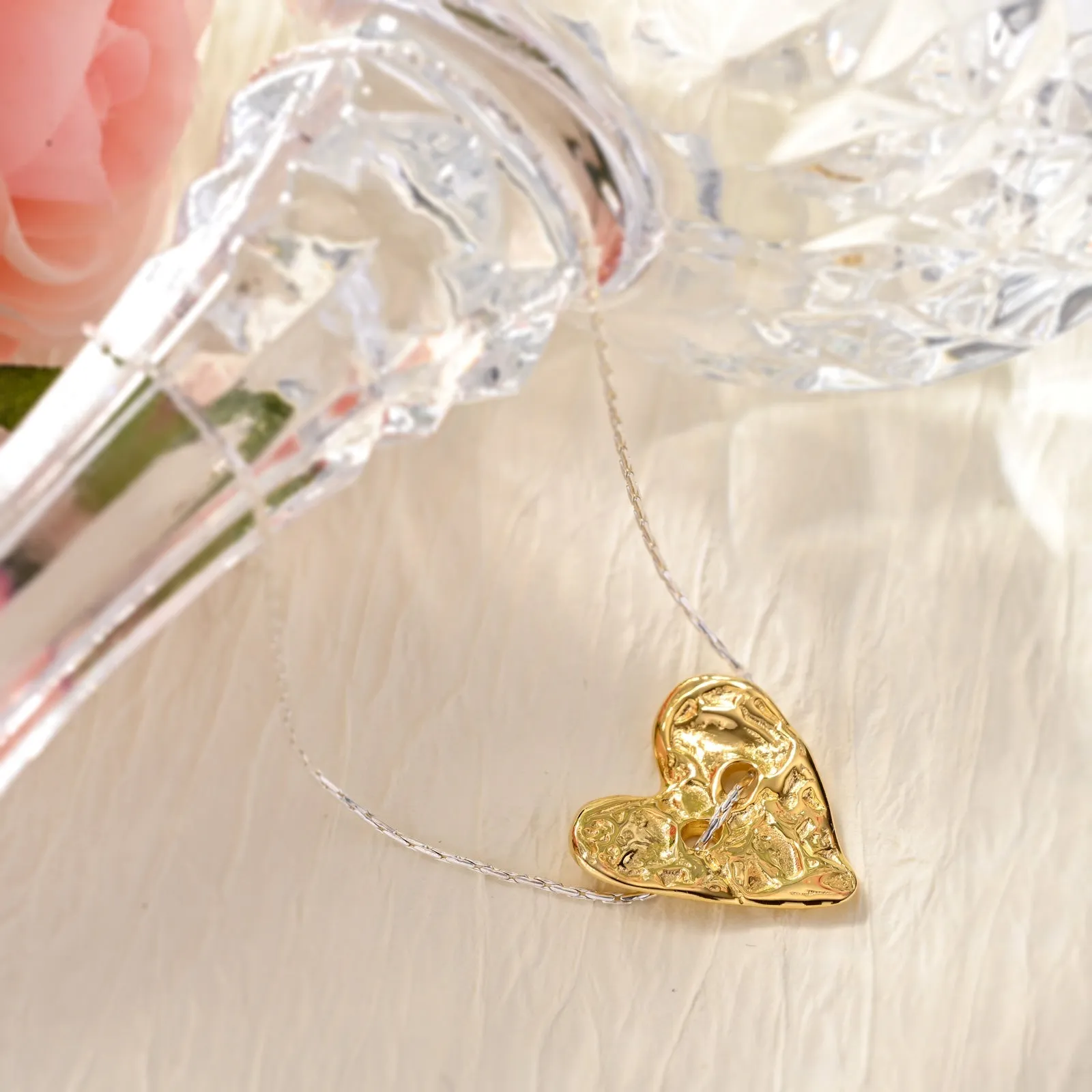 Golden Heart Silver Anklet sold by Selenichast product image thumbnail 3