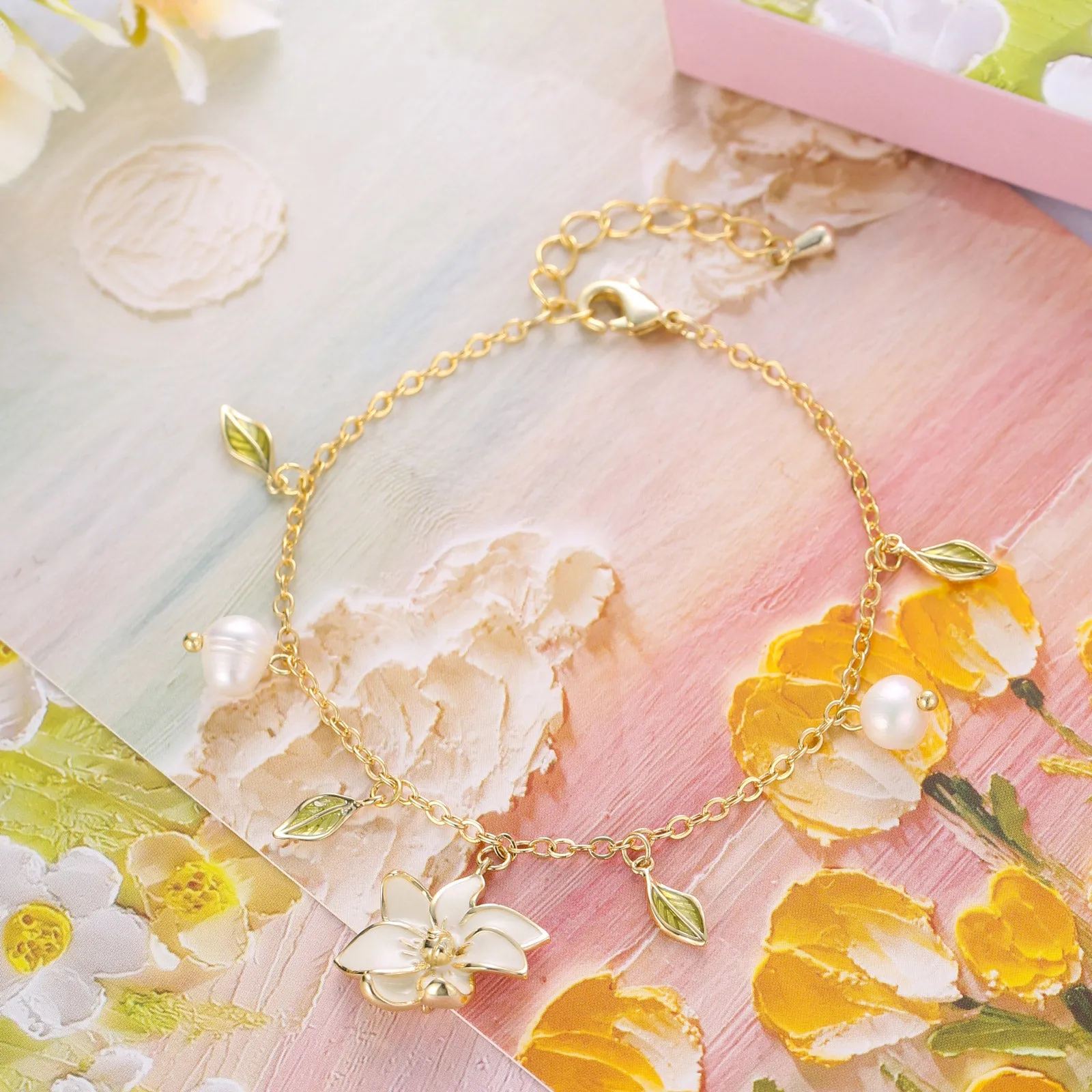 Gardenia Pearl Charm Bracelet sold by Selenichast product image thumbnail 3