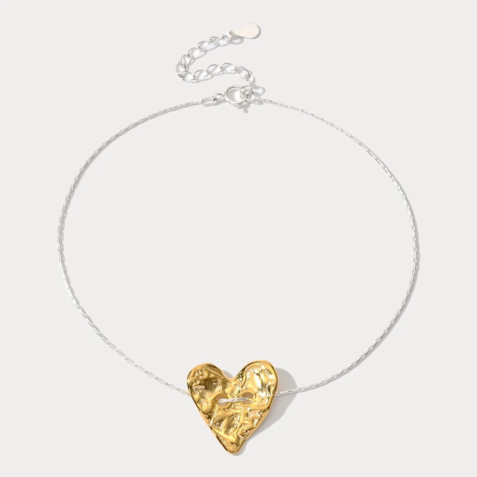 Golden Heart Silver Anklet sold by Selenichast