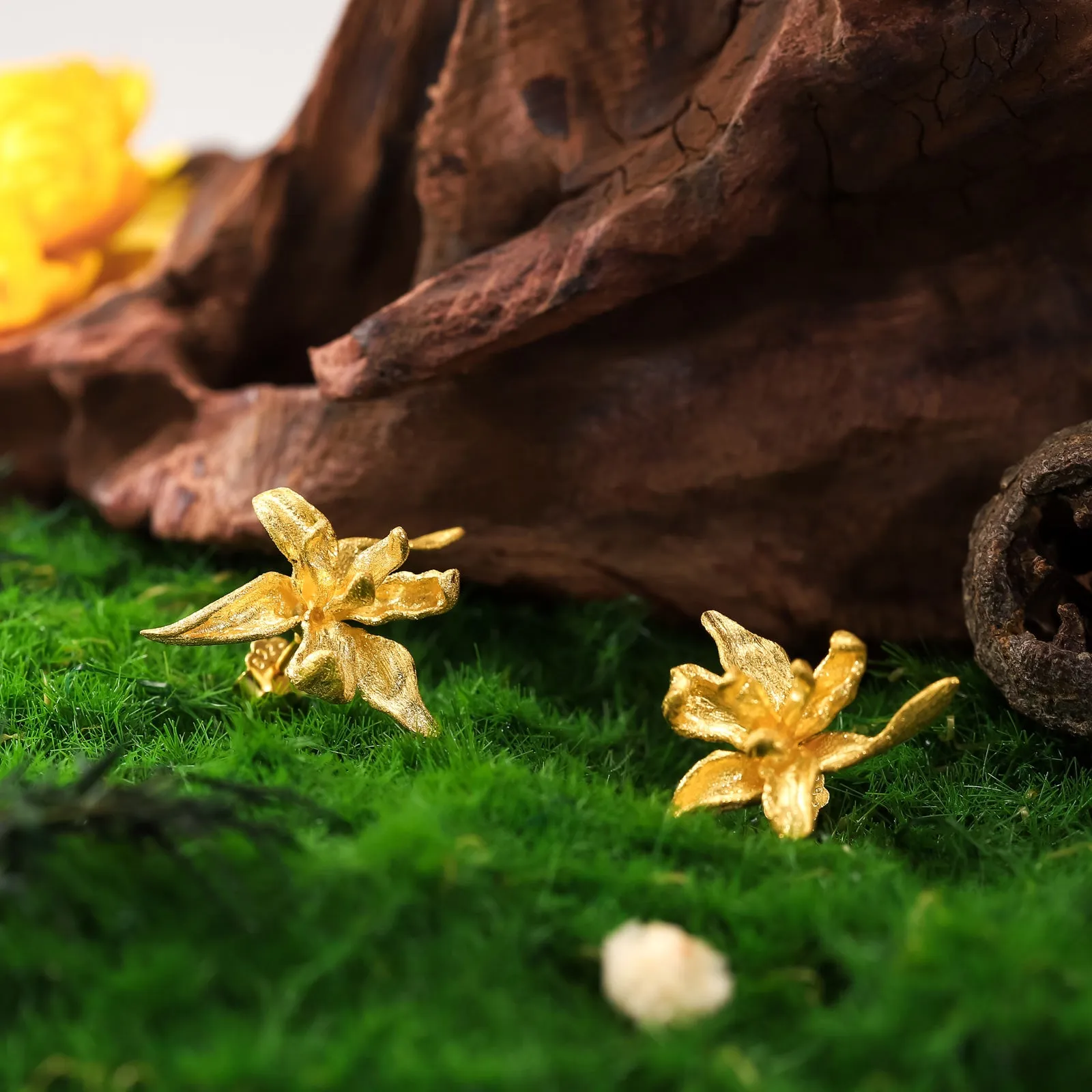 Iris Flower Stud Earrings sold by Selenichast product image thumbnail 5