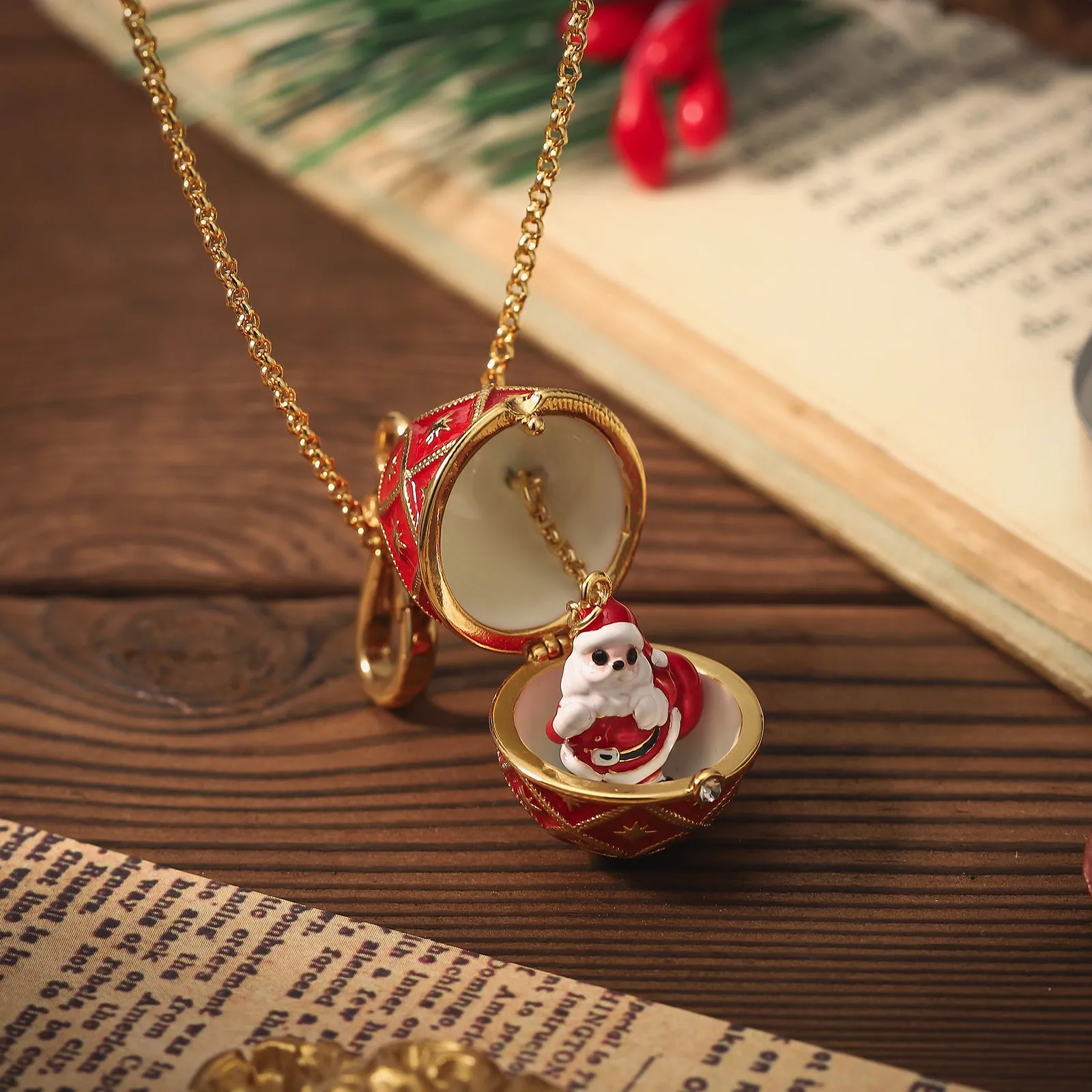 Santa Christmas Egg Necklace sold by Selenichast product image thumbnail 4