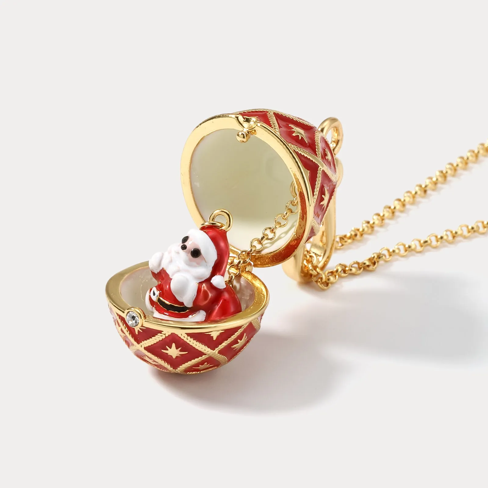 Santa Christmas Egg Necklace sold by Selenichast product image thumbnail 2